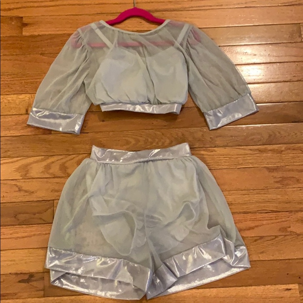 Two piece silver/light grey costume. Large child.